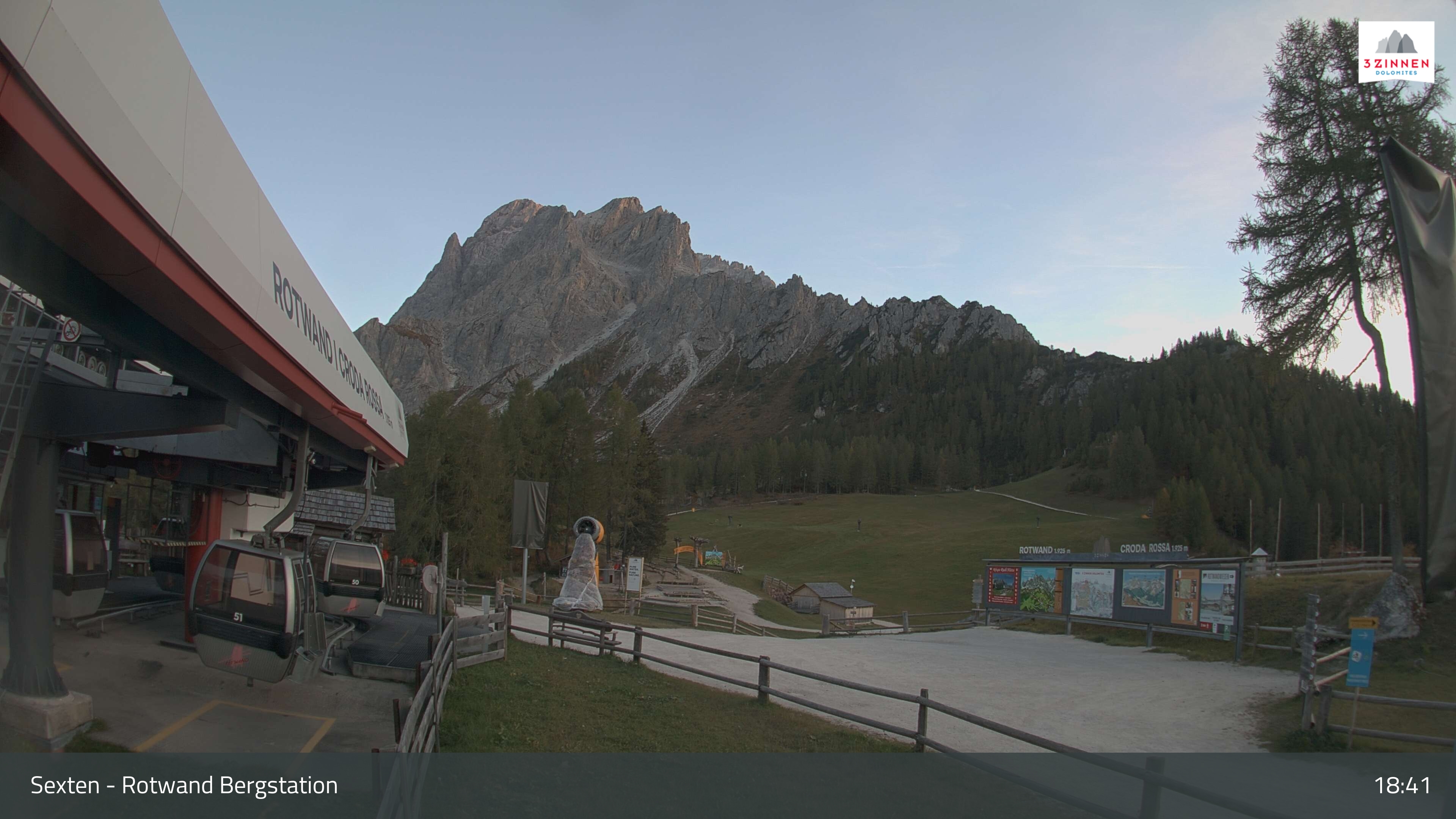 Rotwand webcam at 3 Zinnen Dolomites