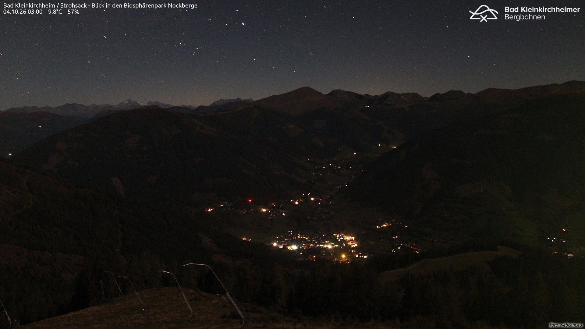 Strohsack - Nockberge View - Top of Sonnenhanglift webcam at Bad Kleinkirchheim