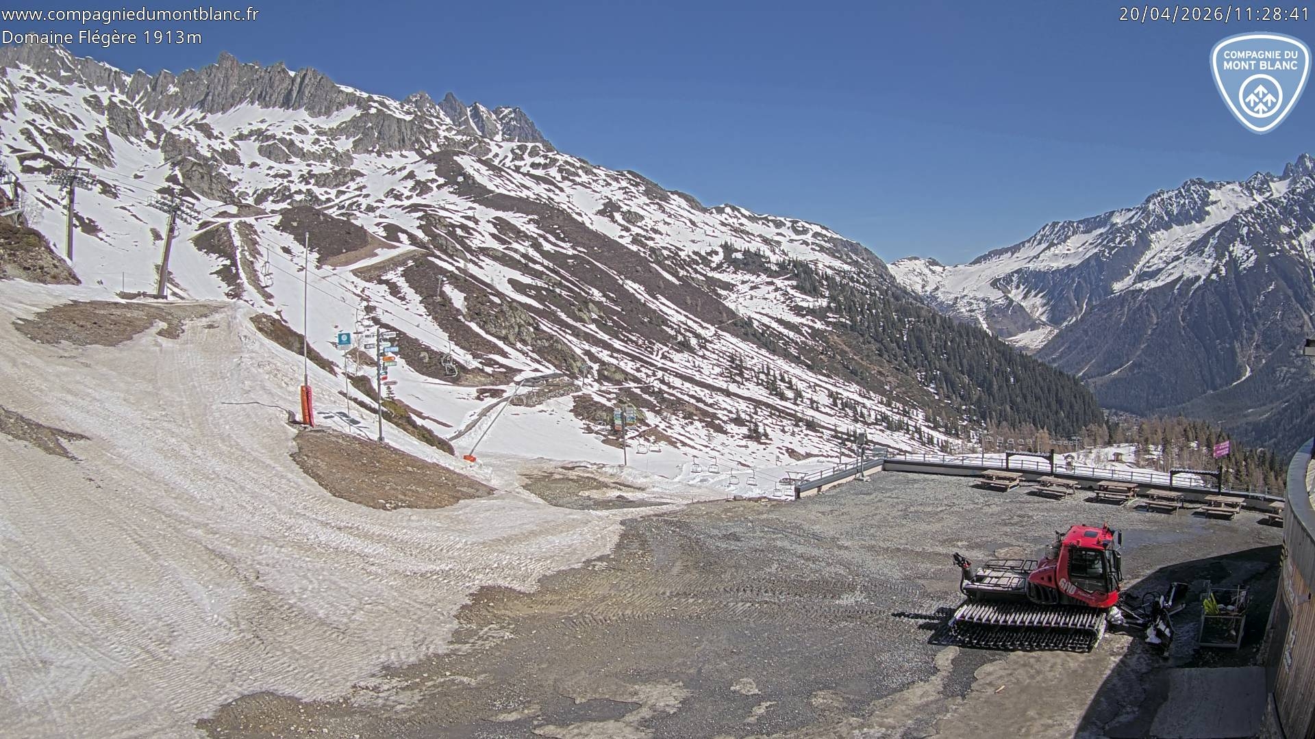 Flegere - Top of Flegere gondola webcam at Chamonix