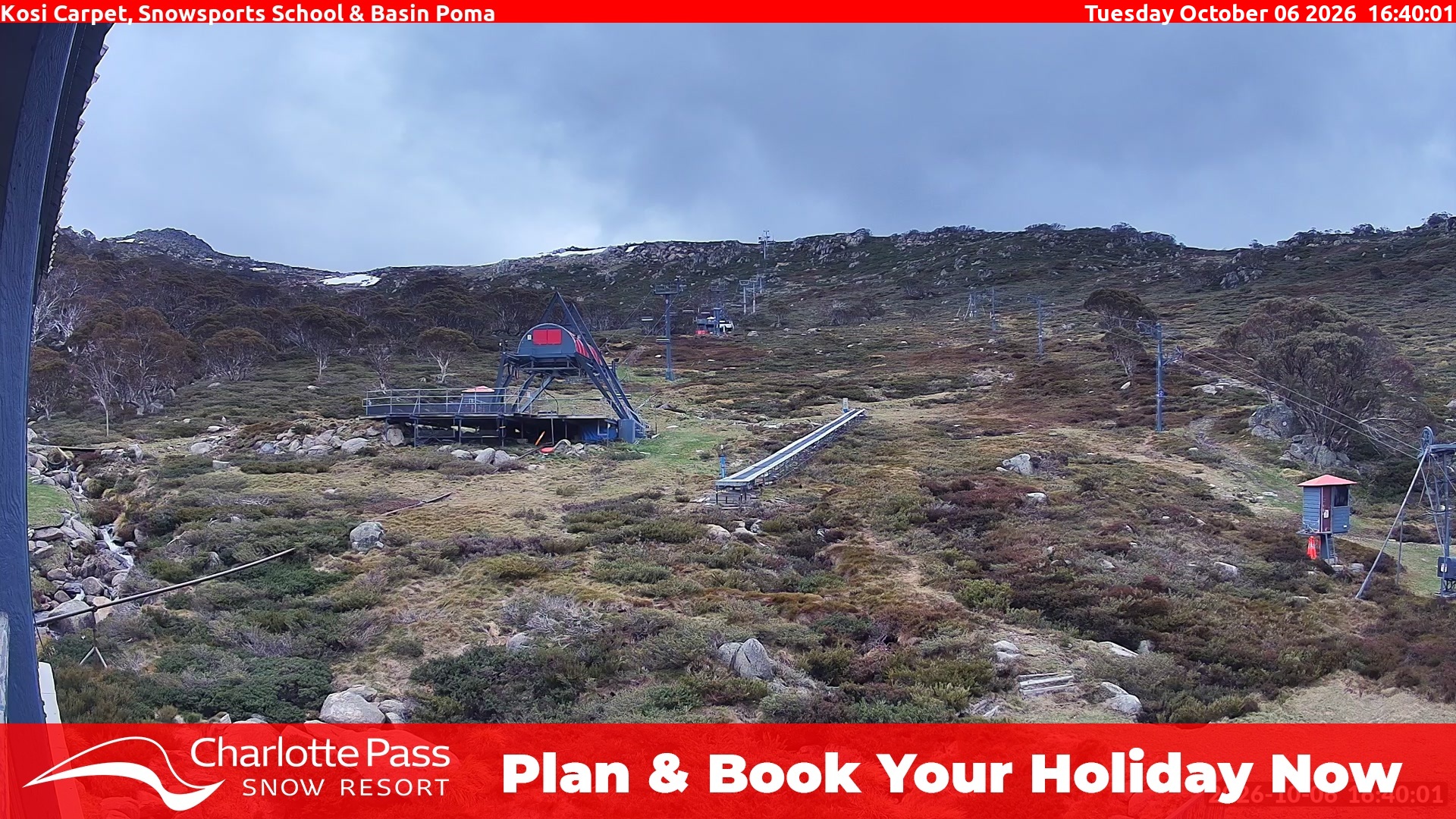 Kosciuszko Triple Chair webcam at Charlotte Pass