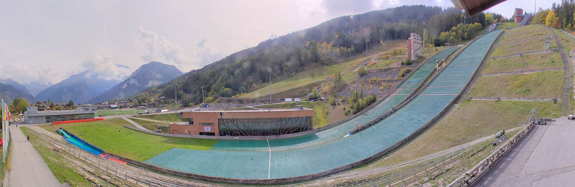 Below Le Praz Olympic Ski Jump webcam at Courchevel