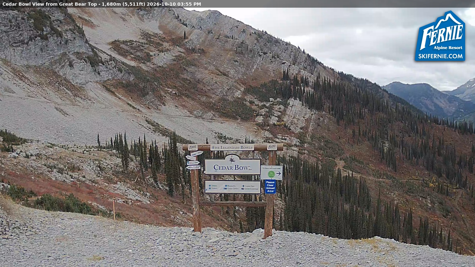 Cedar Bowl webcam at Fernie