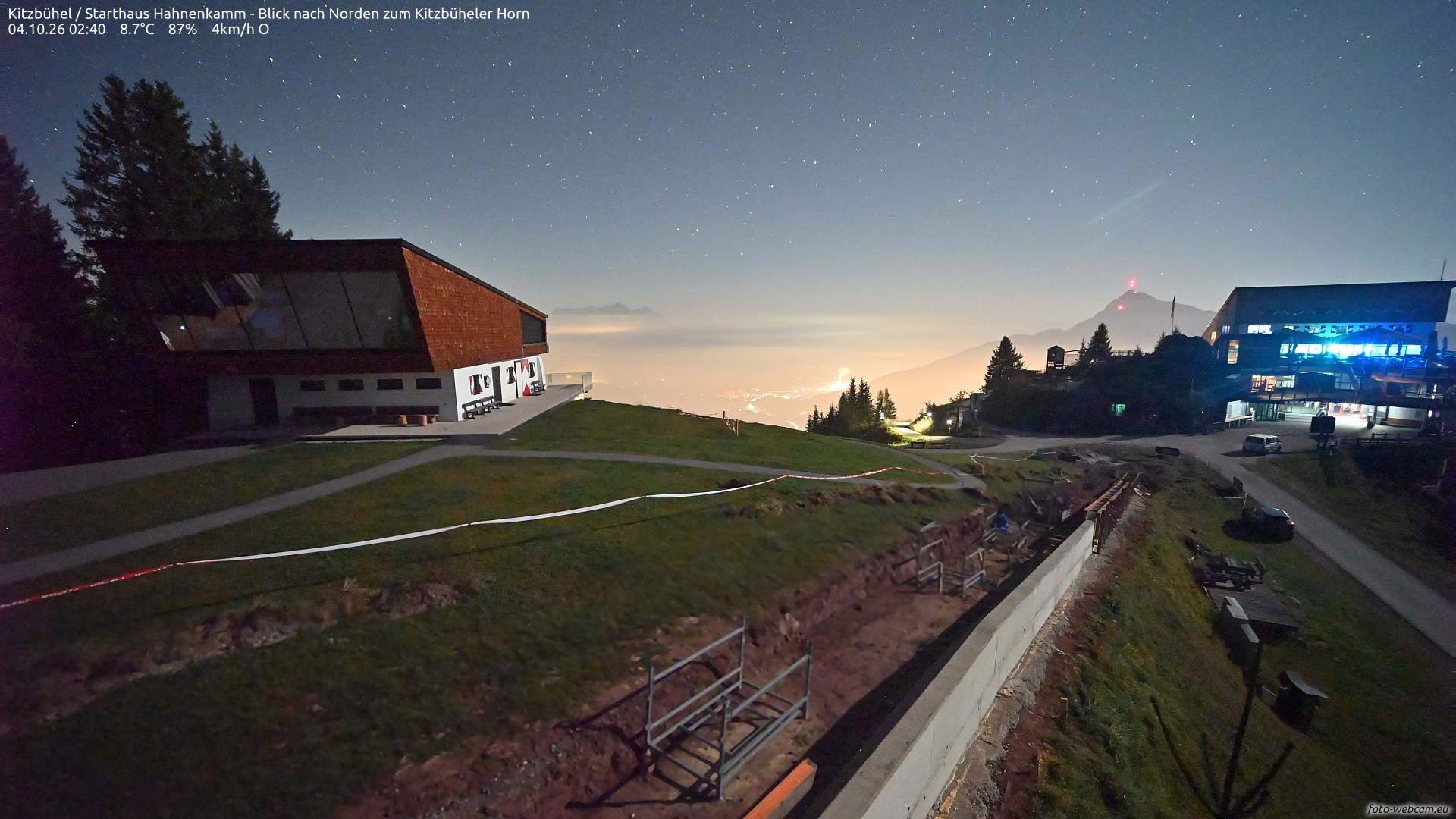 Hahnenkamm - Top of Starthaus webcam at Kitzbuhel