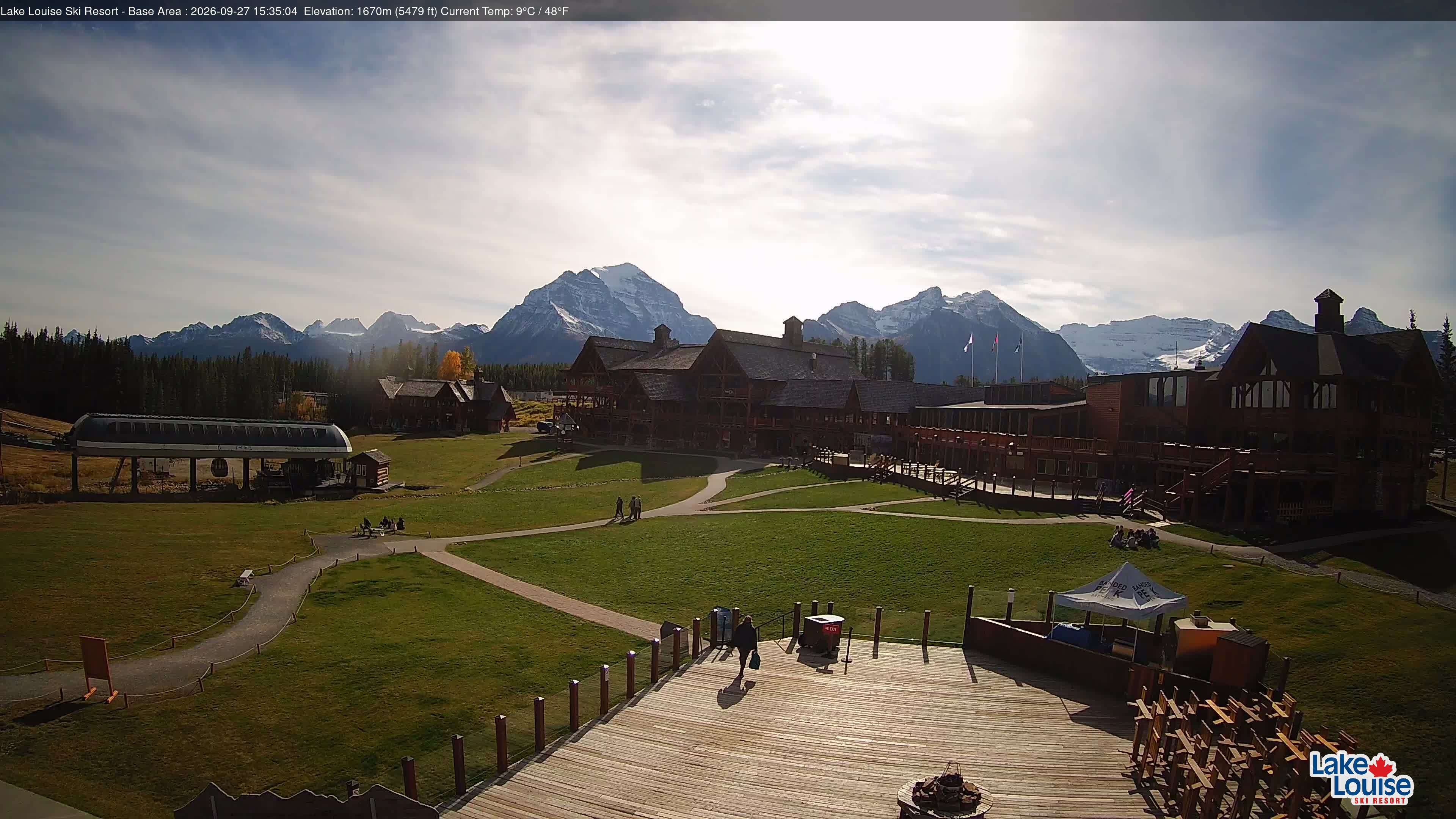 Base Area webcam at Lake Louise