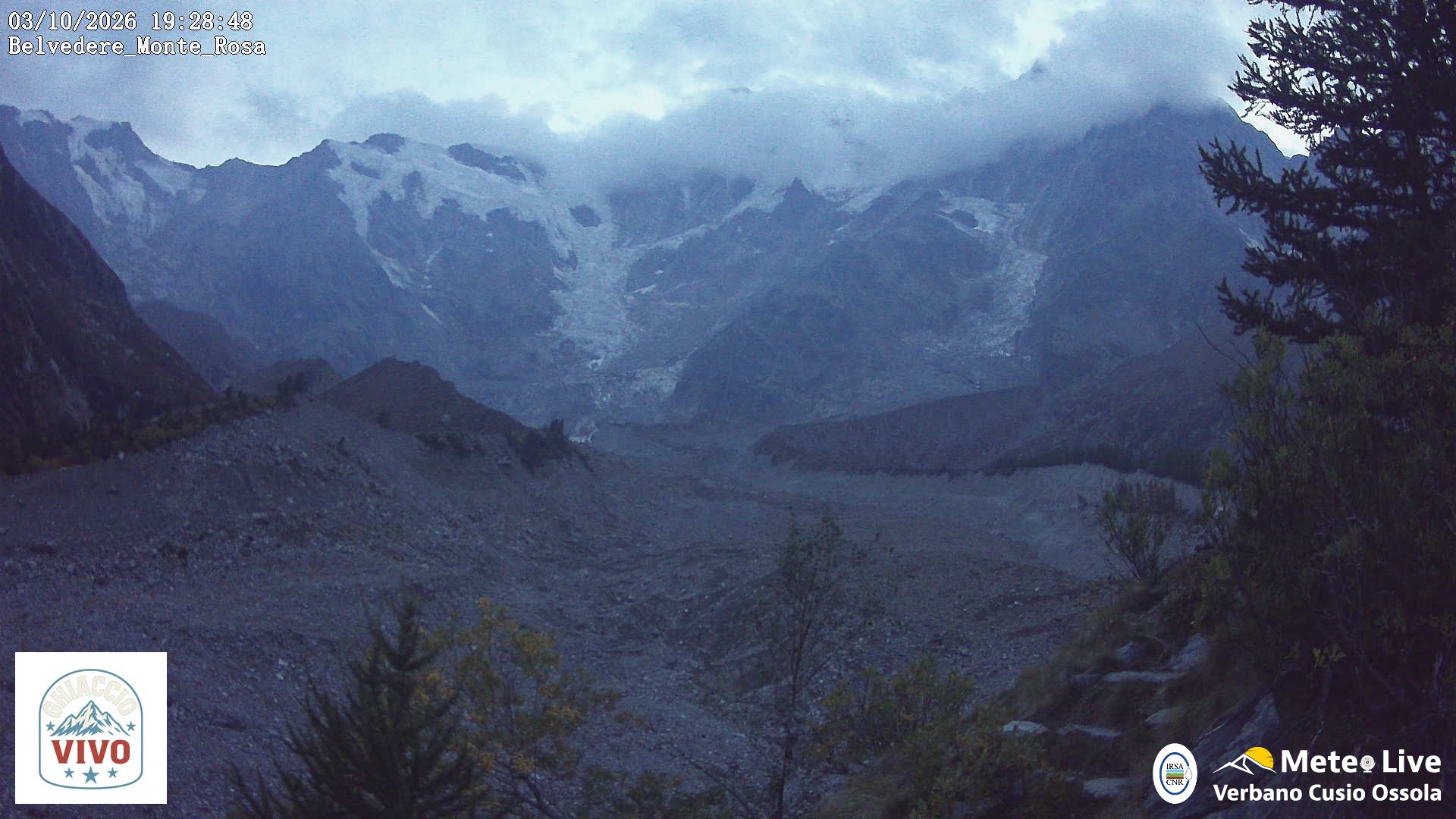 Belvedere Glacier webcam at Macugnaga