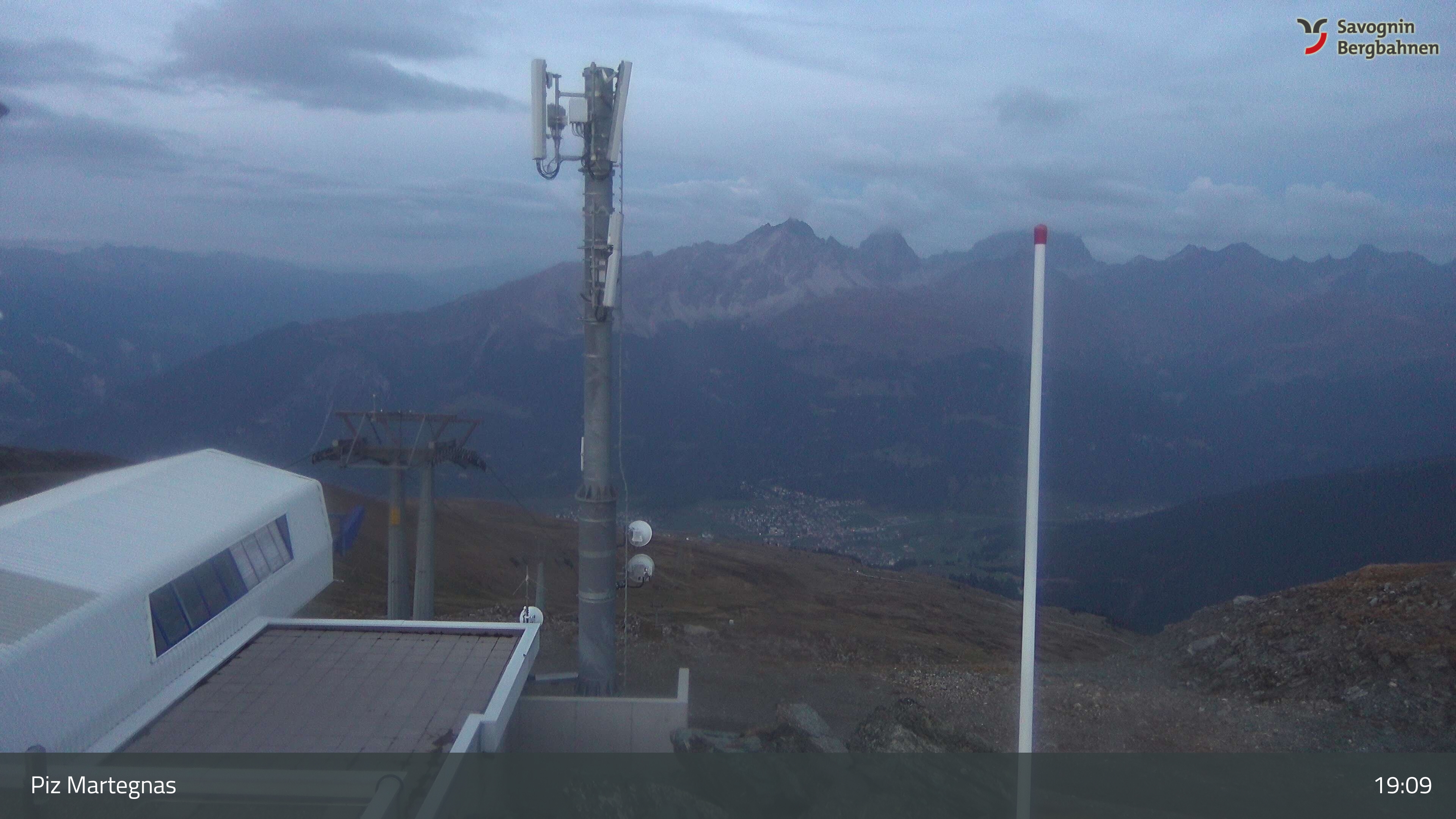 Piz Martegnas webcam at Savognin