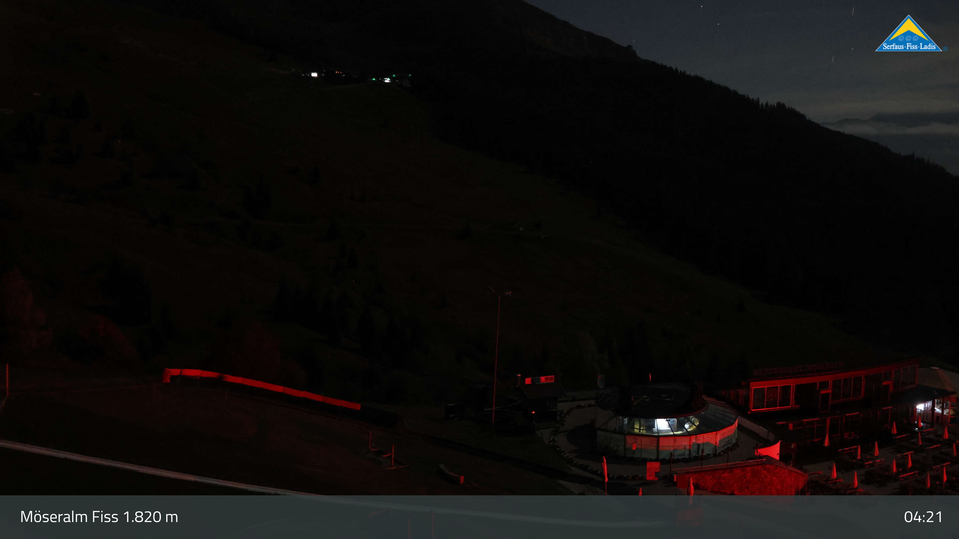 Top of Moseralmbahn Gondola webcam at Serfaus Fiss Ladis