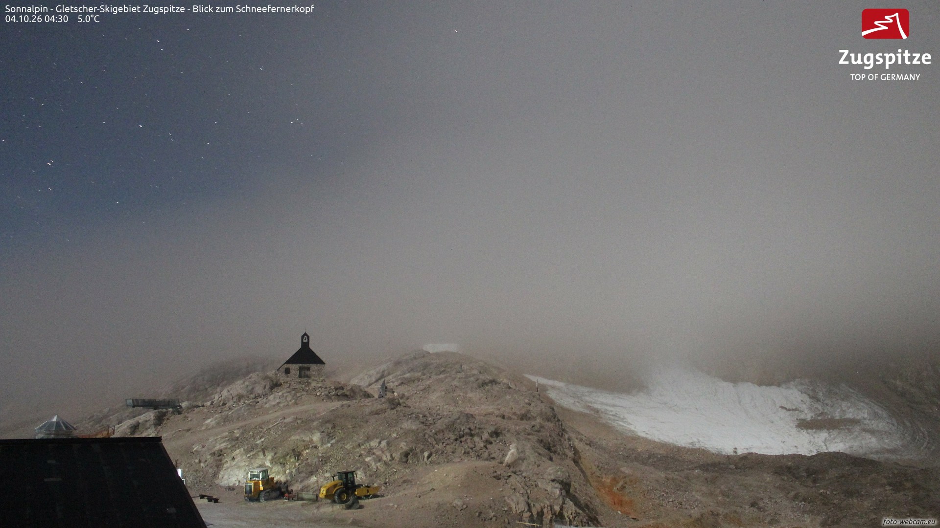 Glacier 2600 - near Bottom of Zugspitz-Gletscherbahn webcam at Zugspitze