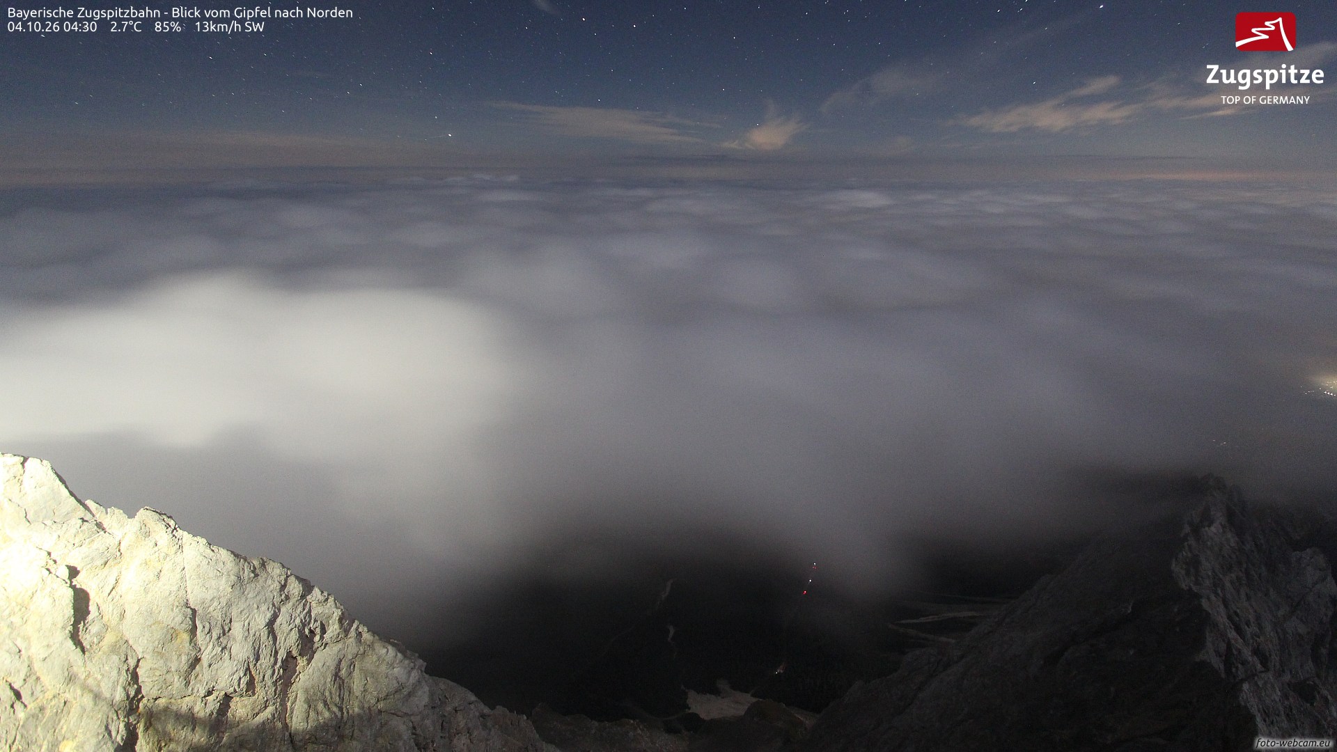 Top of Zugspitze cable car North webcam at Zugspitze