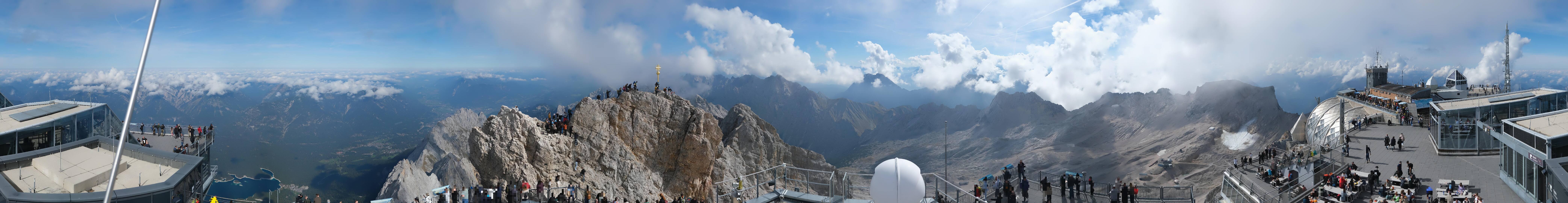 Top of Zugspitze cable car Panorama webcam at Zugspitze
