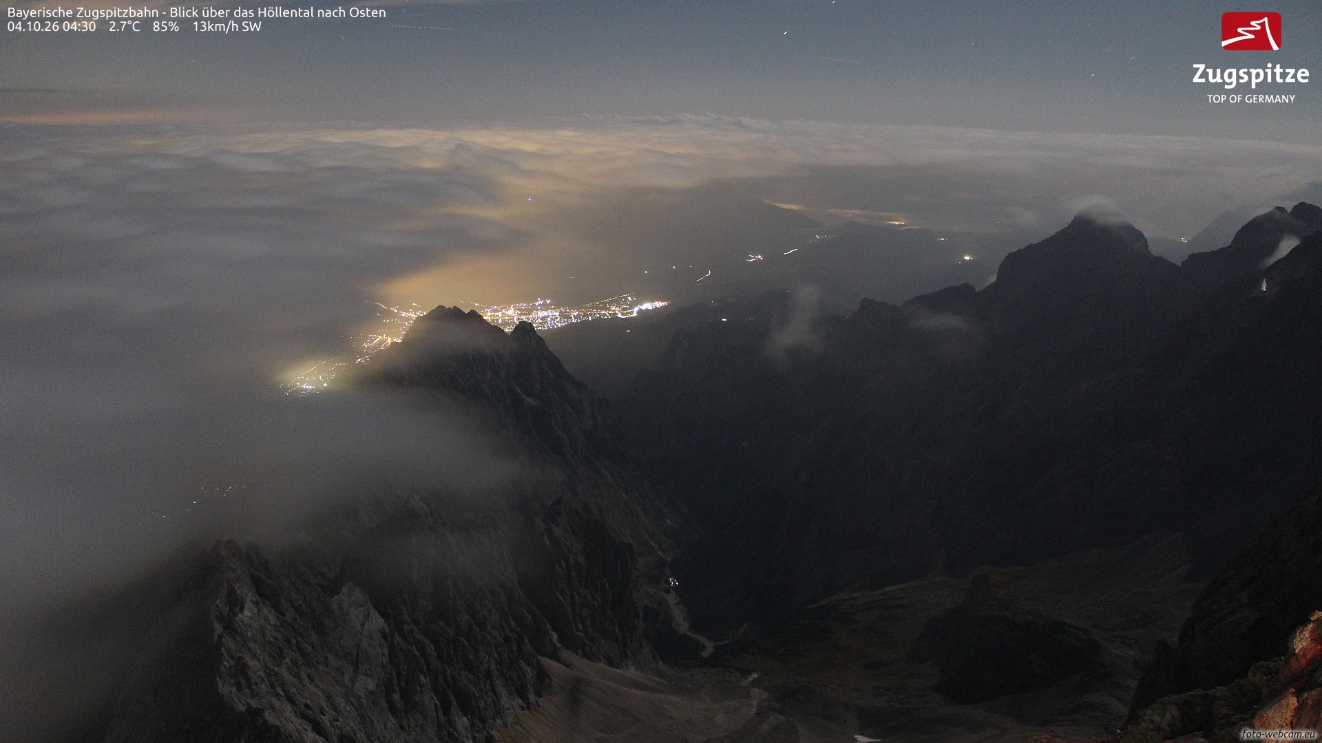 Top of Zugspitze cable car webcam at Zugspitze