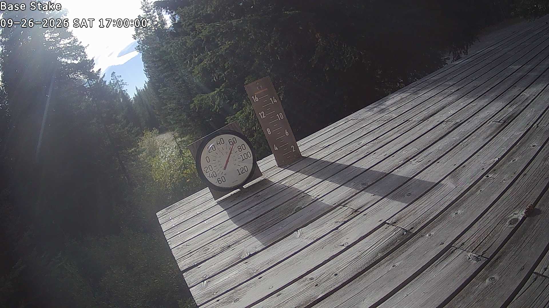 Discovery Ski Area Base Snow Stake webcam